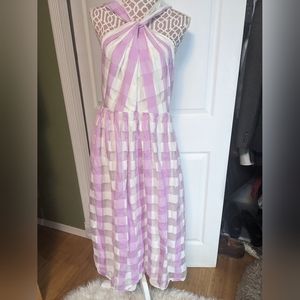 KATE SPADE Gingham Organza Dress Lilac